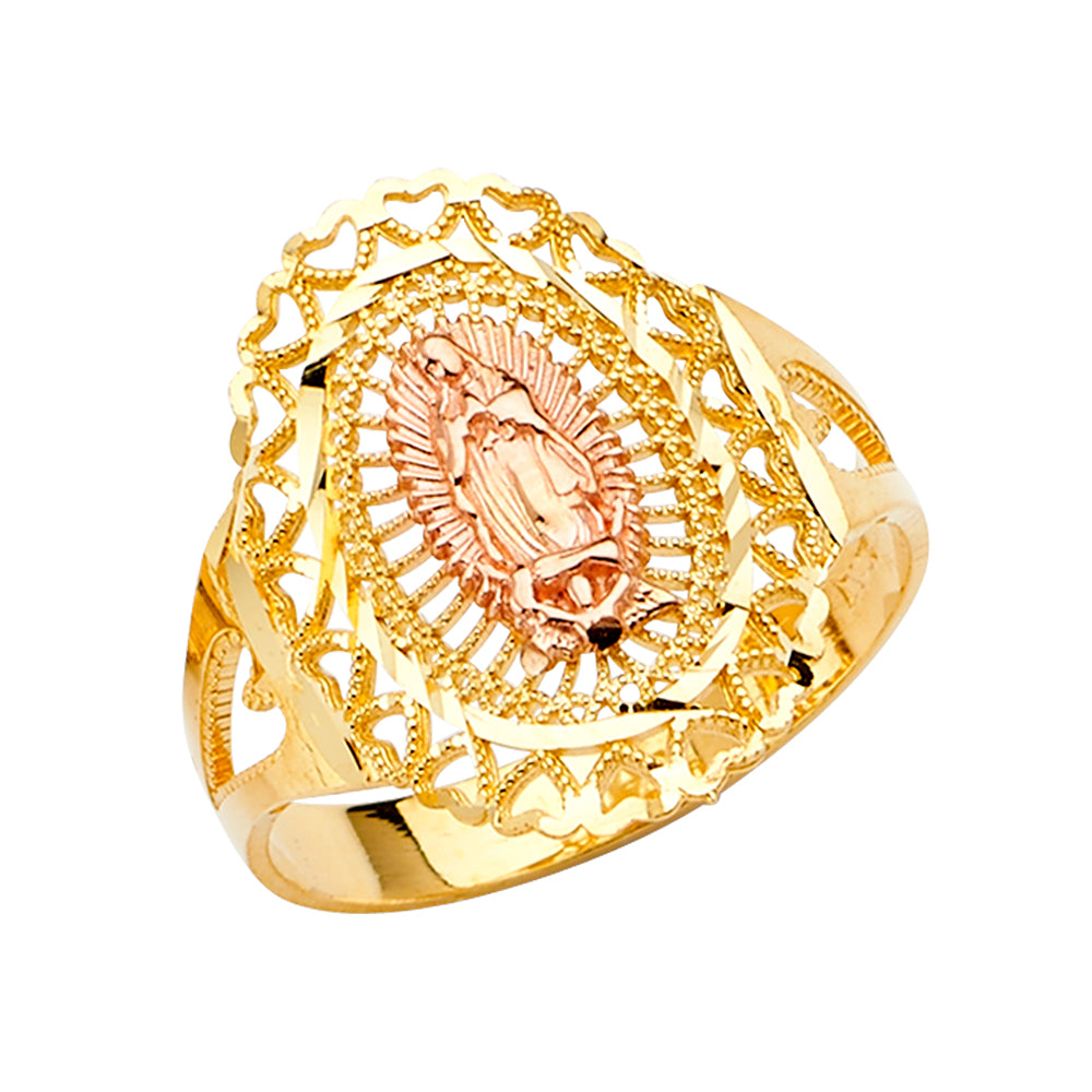 14K Yellow Gold Religious, 15 Años & Crown Ring - RG2693