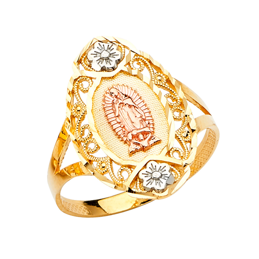 14K Yellow Gold Religious, 15 Años & Crown Ring - RG2694