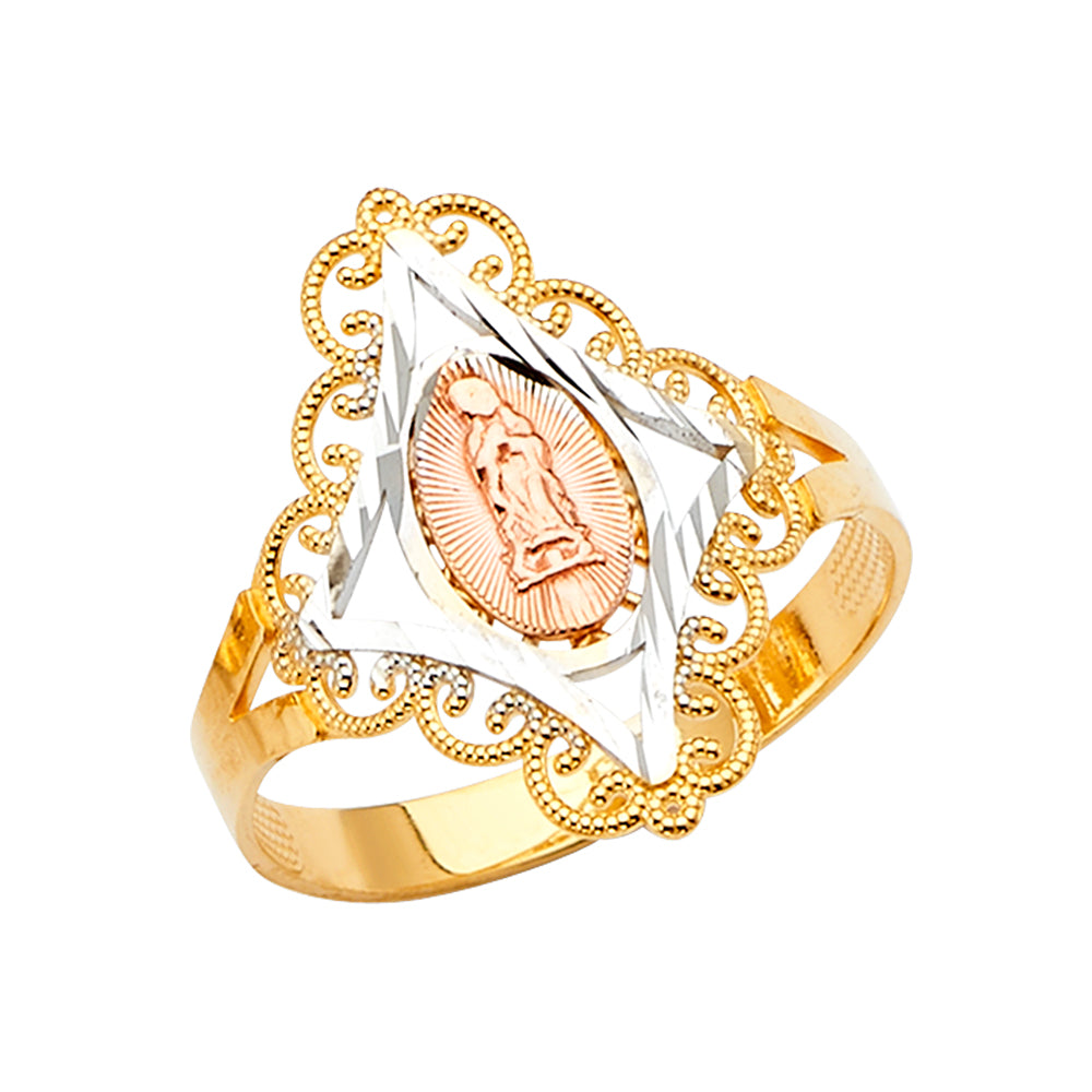 14K Yellow Gold Religious, 15 Años & Crown Ring - RG2695