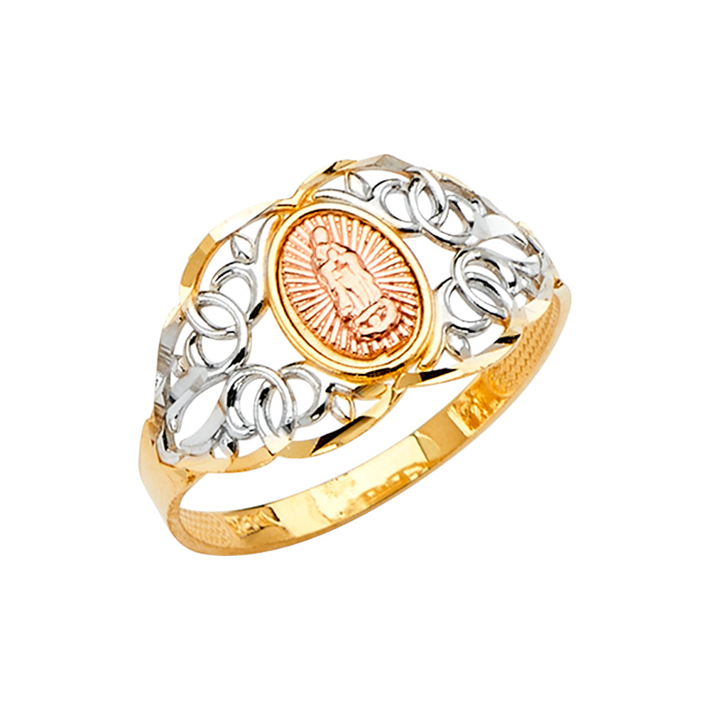 14K Yellow Gold Religious, 15 Años & Crown Ring - RG2697