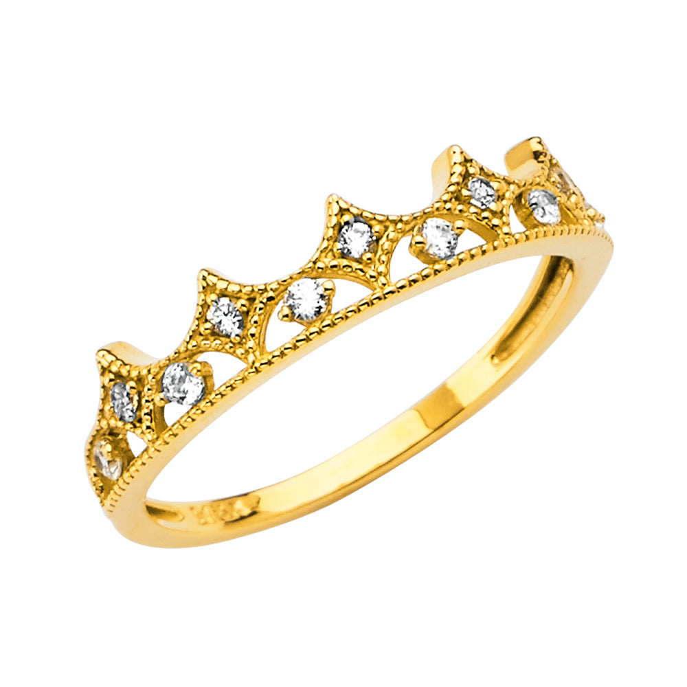 14K Yellow Gold Religious, 15 Años & Crown Ring - RG2779