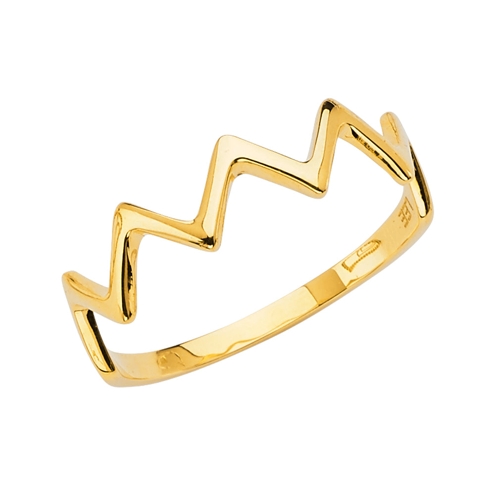14K Yellow Gold Flower, Heart & Light Ring - RG2786