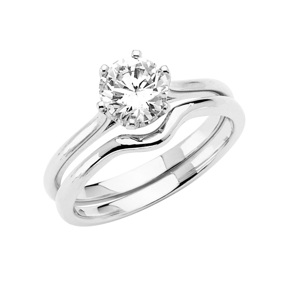 14K Yellow Gold CZ Bridal Set - RG2801 - Image 2802