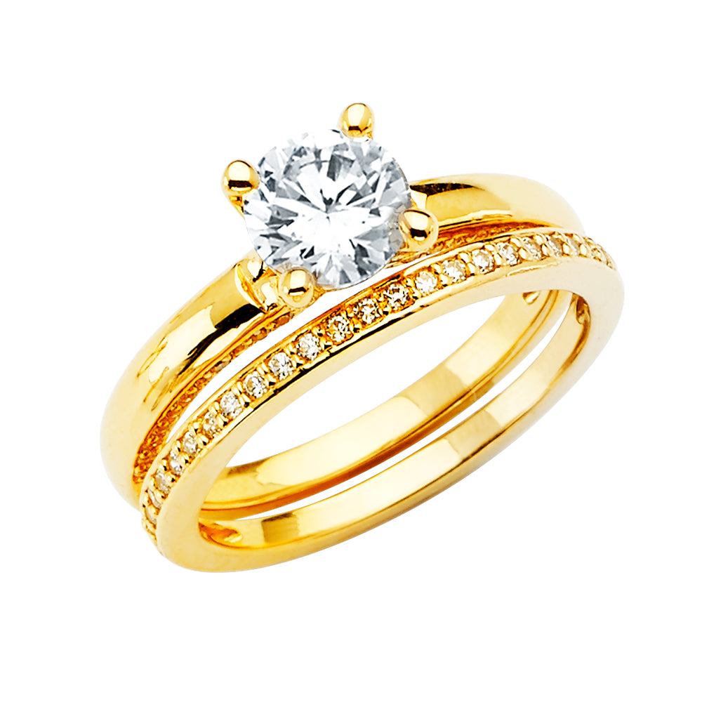 14K Yellow Gold CZ Bridal Set - RG2811 - Image 2812