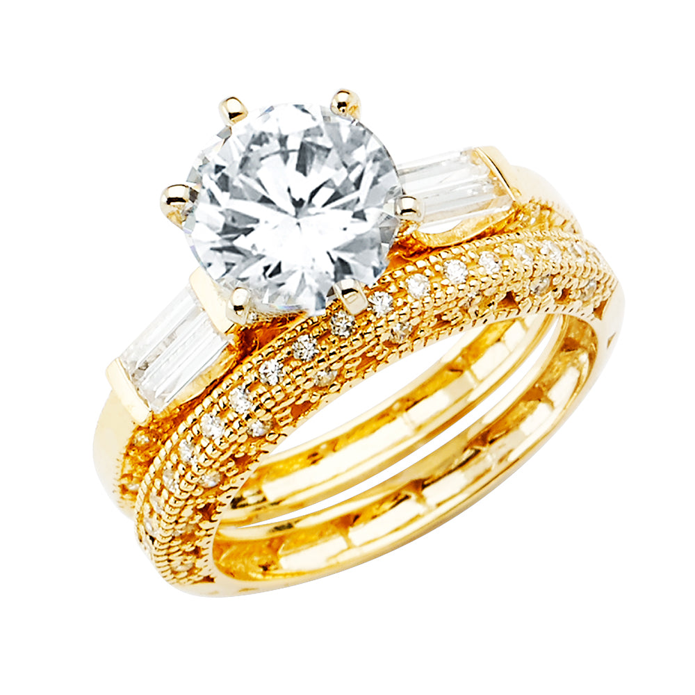 14K Yellow Gold CZ Engagement Ring - RG2817 - Image 2818
