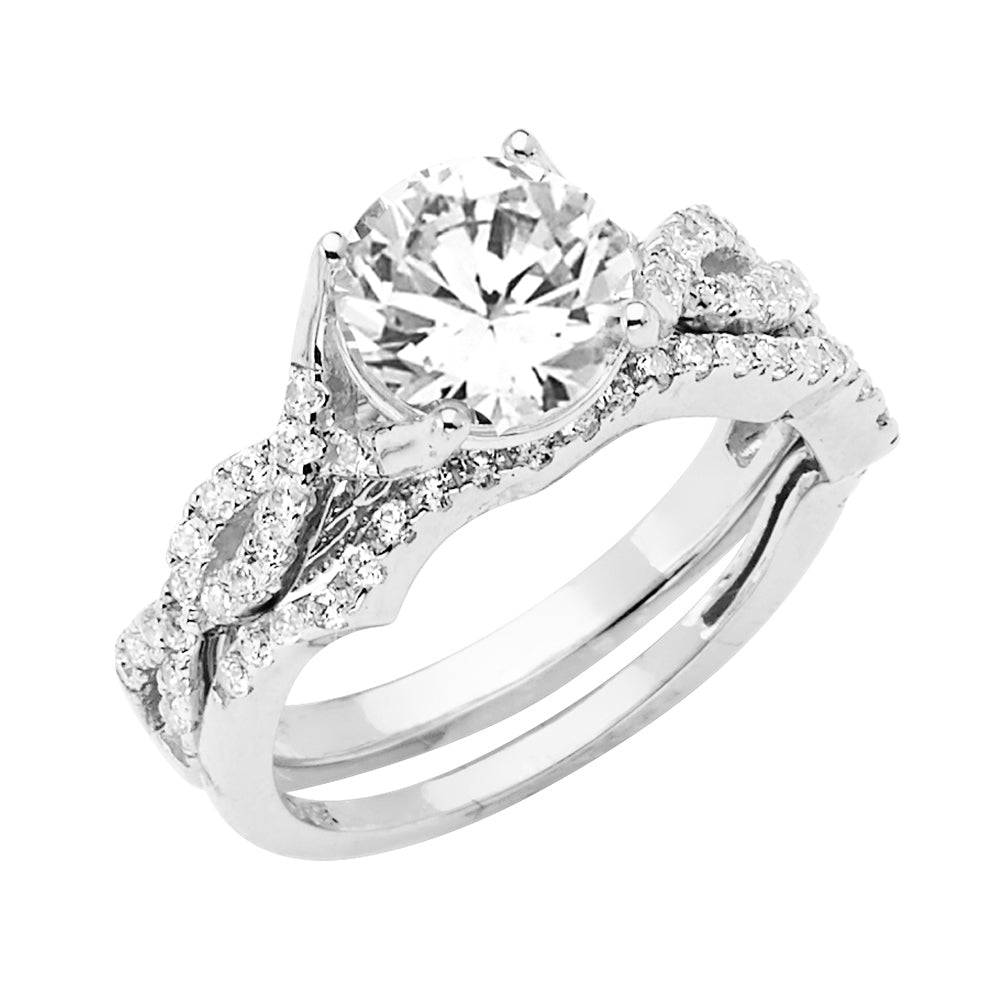 14K Yellow Gold CZ Bridal Set - RG2827 - Image 2828