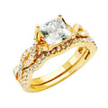 14K Yellow Gold CZ Bridal Set - RG2829 - Image 2830