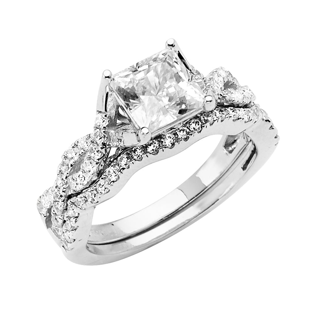 14K Yellow Gold CZ Bridal Set - RG2831 - Image 2832