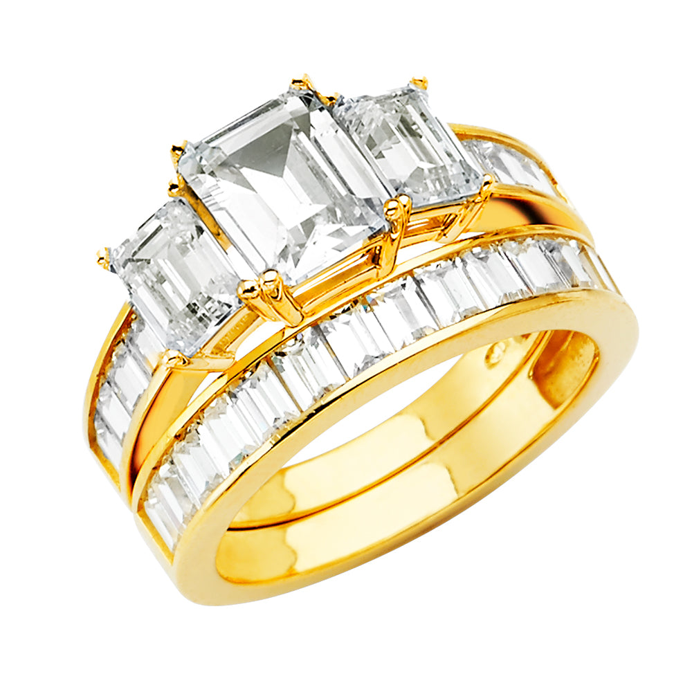 14K Yellow Gold CZ Bridal Set - RG2833 - Image 2834