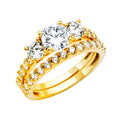 14K Yellow Gold CZ Bridal Set - RG2835 - Image 2836