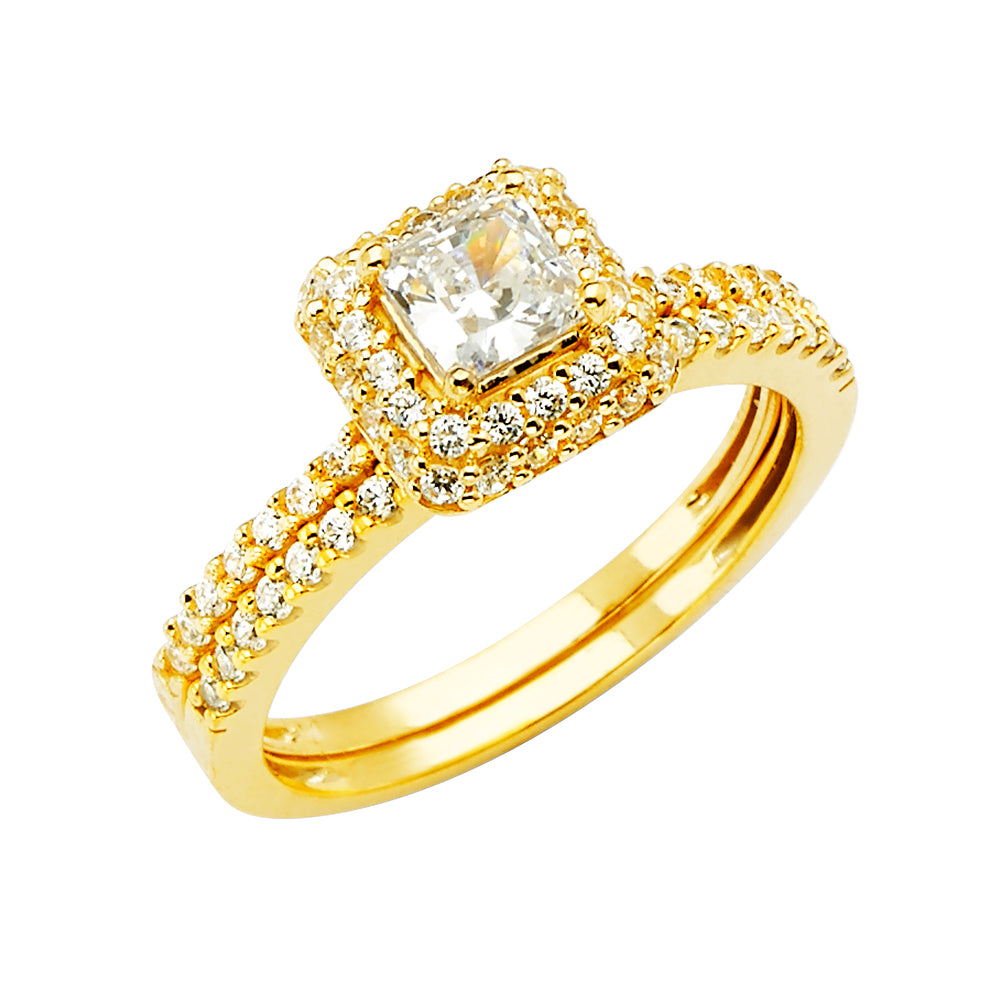 14K Yellow Gold CZ Bridal Set - RG2837 - Image 2838