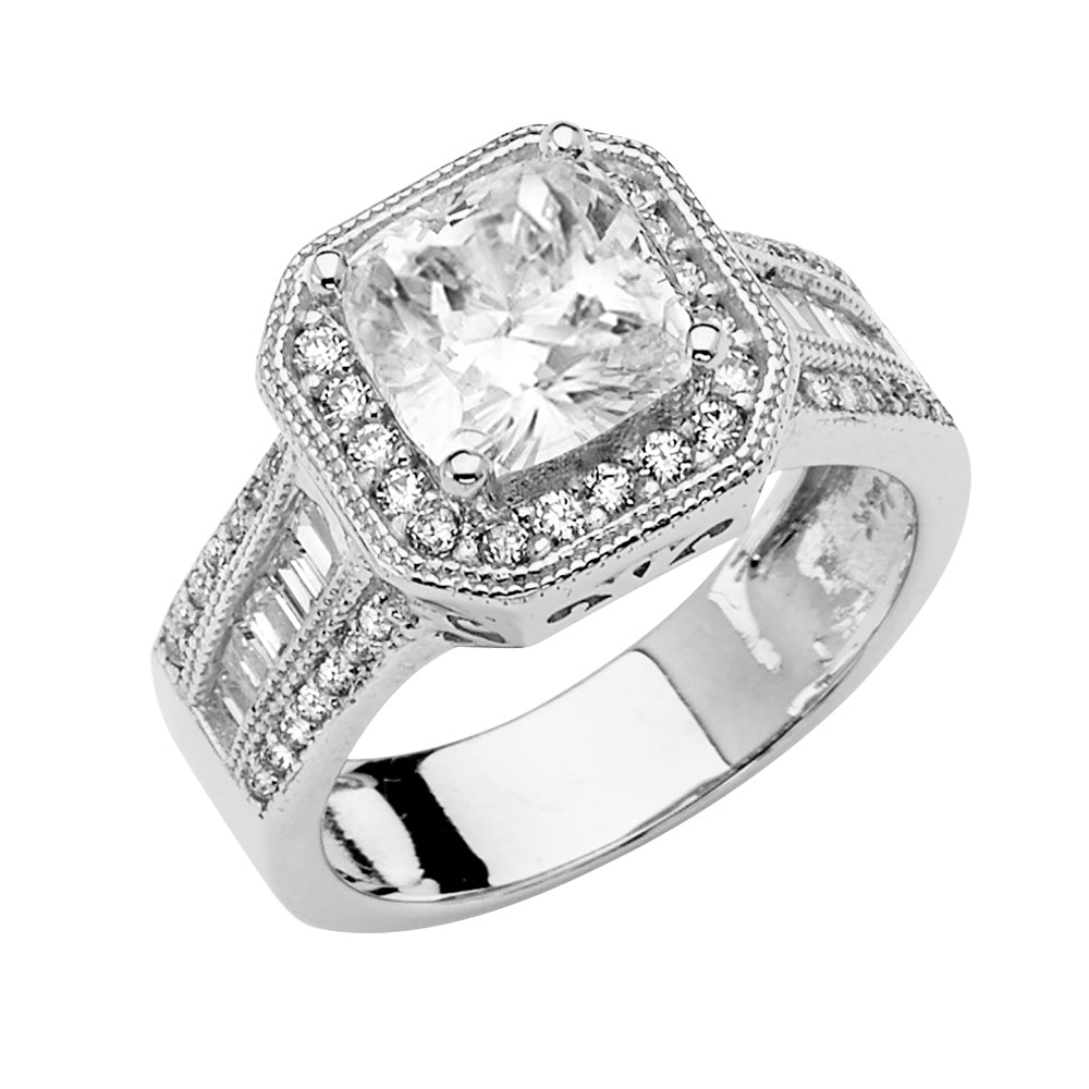 14K Yellow Gold CZ Engagement Ring - RG2841