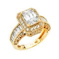 14K Yellow Gold CZ Engagement Ring - RG2842