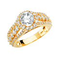 14K Yellow Gold CZ Engagement Ring - RG2847