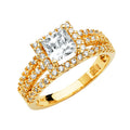 14K Yellow Gold CZ Engagement Ring - RG2848