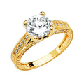 14K Yellow Gold CZ Engagement Ring - RG2852