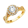 14K Yellow Gold CZ Engagement Ring - RG2857