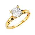 14K Yellow Gold CZ Engagement Ring - RG2859