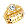 14K Yellow Gold CZ Bridal Set - RG2861 - Image 2862
