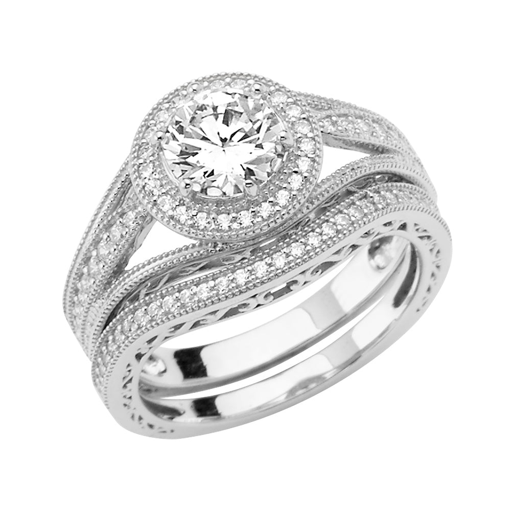 14K Yellow Gold CZ Bridal Set - RG2863 - Image 2864