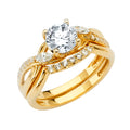 14K Yellow Gold CZ Bridal Set - RG2877 - Image 2878