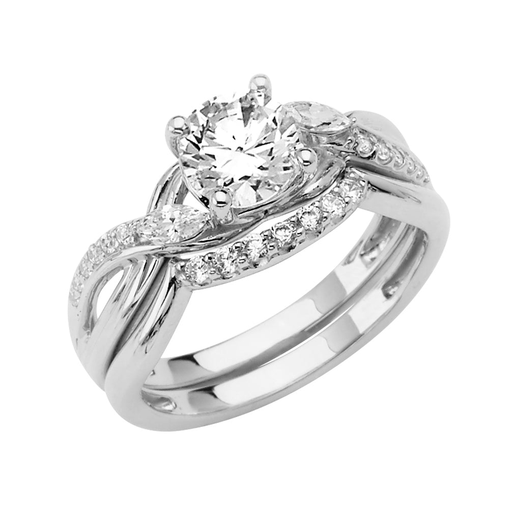 14K Yellow Gold CZ Bridal Set - RG2879 - Image 2880
