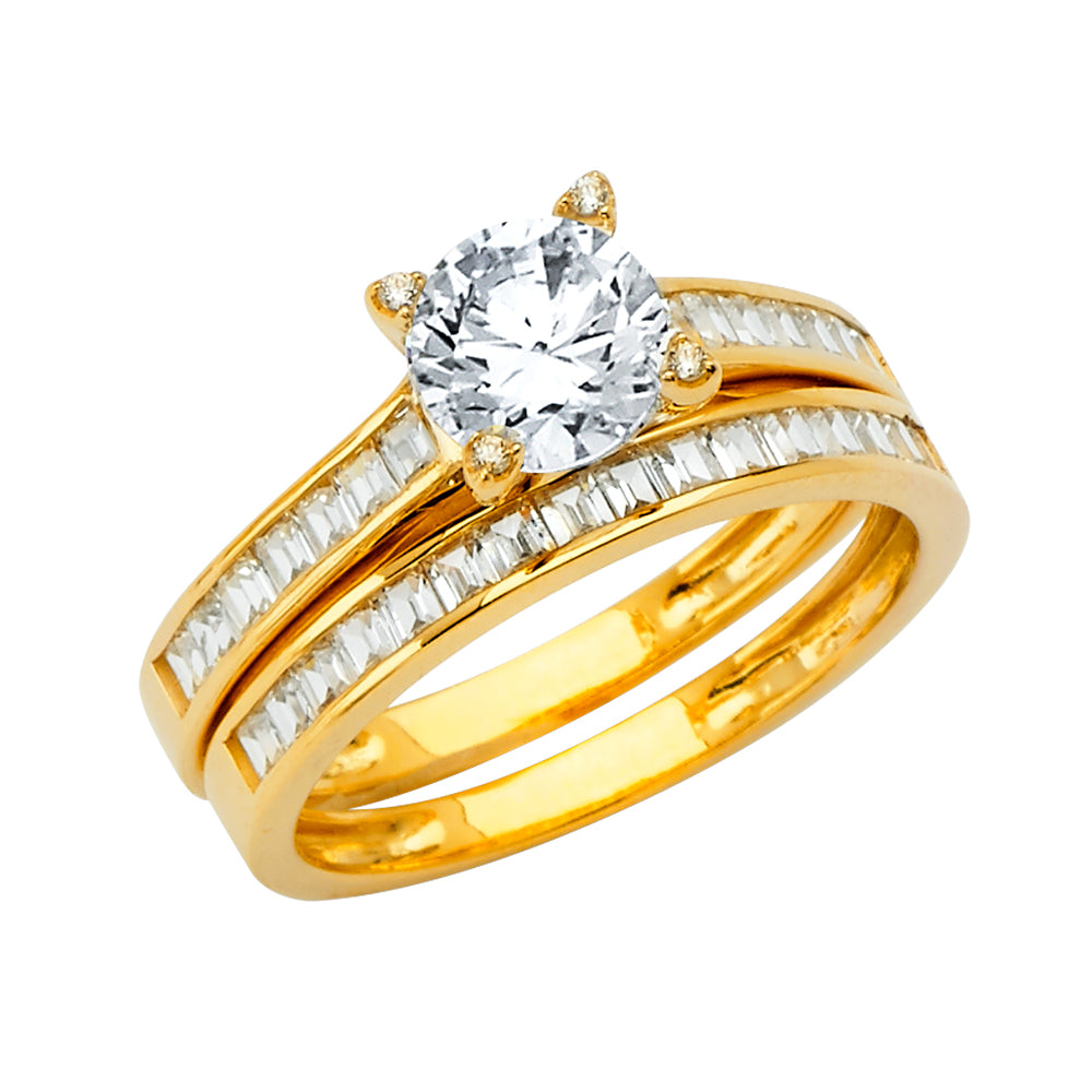 14K Yellow Gold CZ Engagement Ring - RG2881 - Image 2882