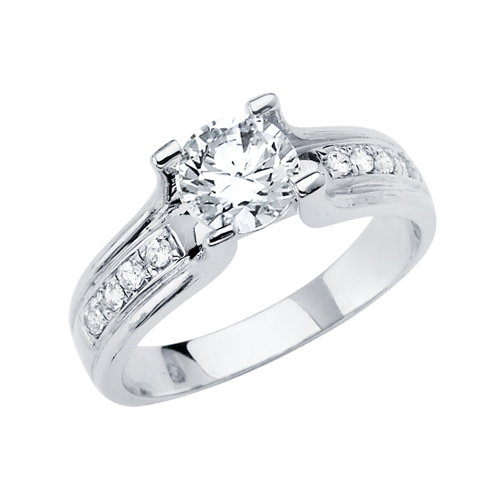 14K Yellow Gold CZ Engagement Ring - RG2886