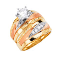 14K Yellow Gold CZ Trio Set - RG2890 - Image 2891