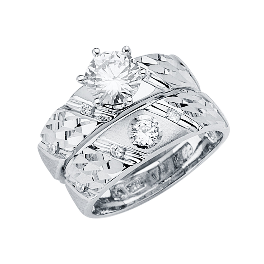 14K Yellow Gold CZ Trio Set - RG2899 - Image 2900