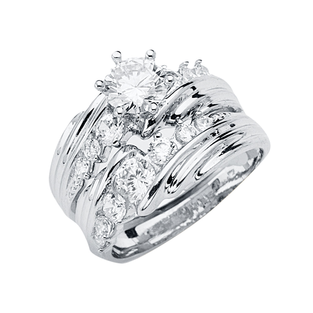 14K Yellow Gold CZ Trio Set - RG2902 - Image 2903