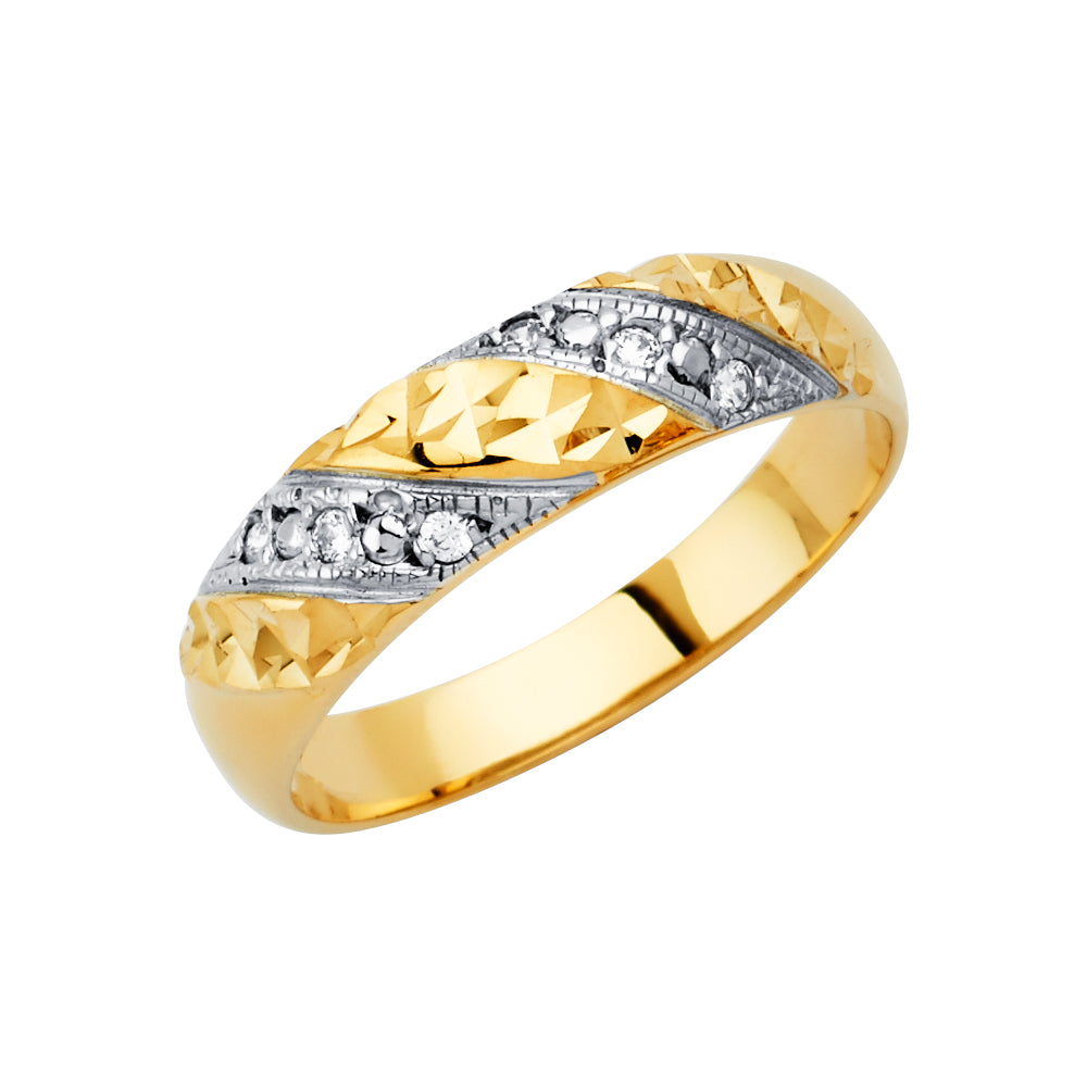 14K Yellow Gold CZ Trio Set - RG2919