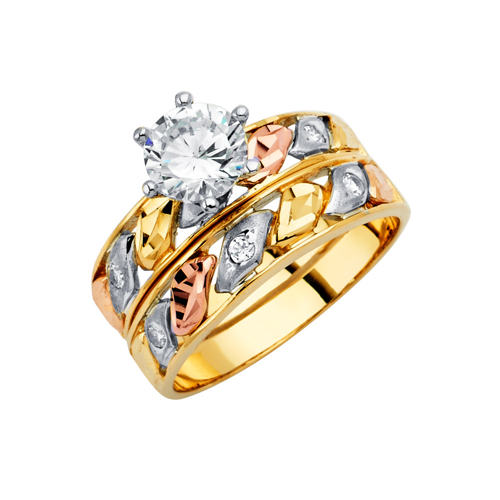 14K Yellow Gold CZ Trio Set - RG2929 - Image 2930
