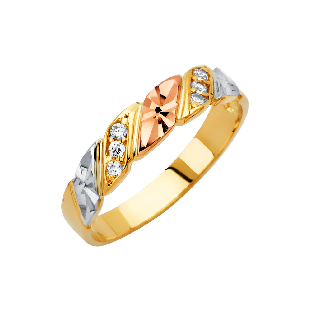 14K Yellow Gold CZ Trio Set - RG2934
