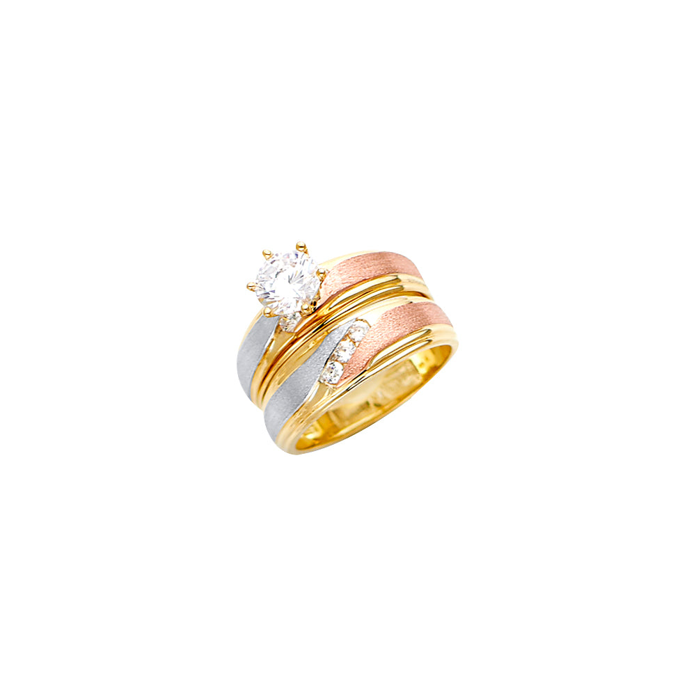 14K Yellow Gold CZ Trio Set - RG2957