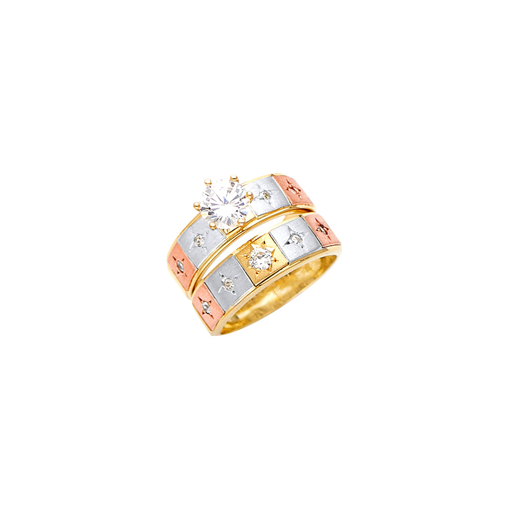 14K Yellow Gold CZ Trio Set - RG2959