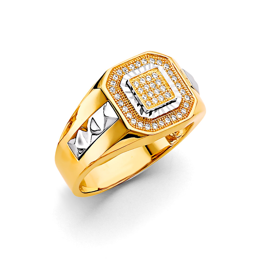 14K Yellow Gold Men's, Signet & Nugget Ring - RG2965