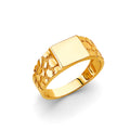14K Yellow Gold Men's, Signet & Nugget Ring - RG2972