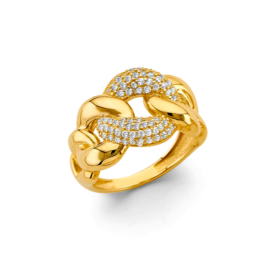 14K Yellow Gold Fancy CZ & Mother's Ring - RG2980