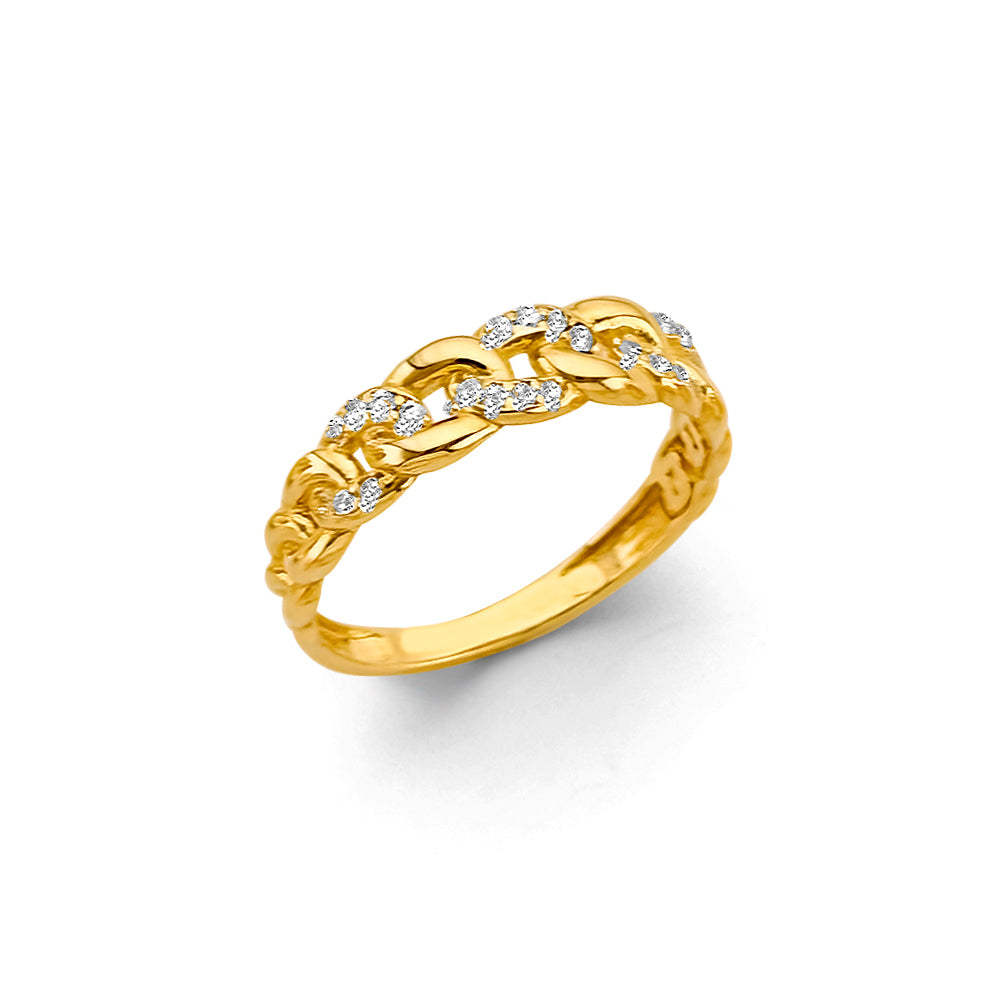 14K Yellow Gold Fancy CZ & Mother's Ring - RG2982