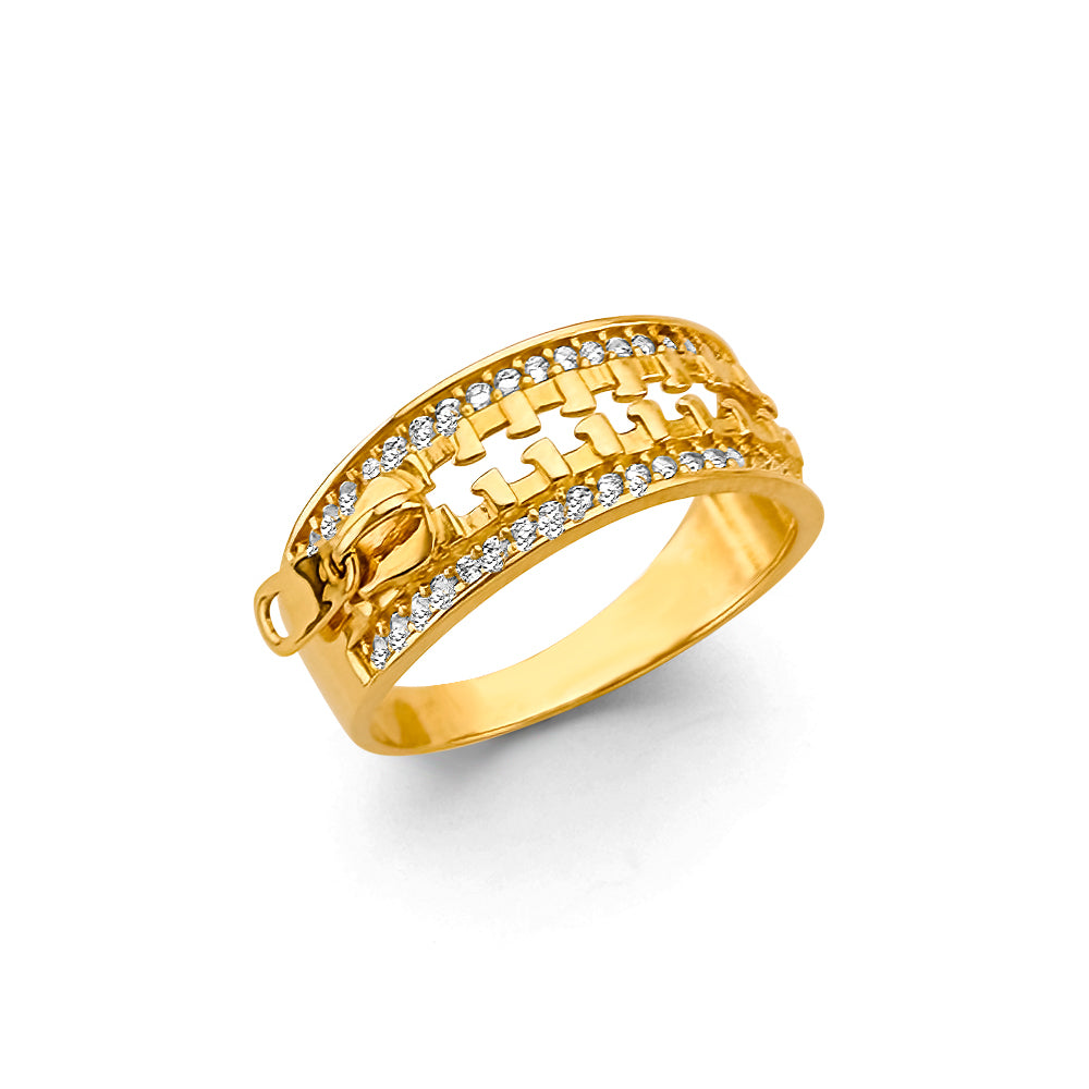 14K Yellow Gold Fancy CZ & Mother's Ring - RG2992