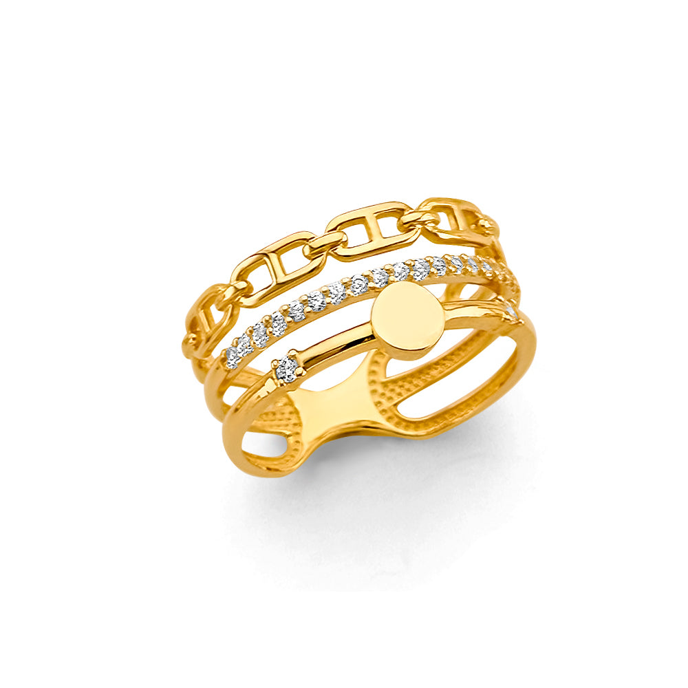 14K Yellow Gold Fancy CZ & Mother's Ring - RG2995