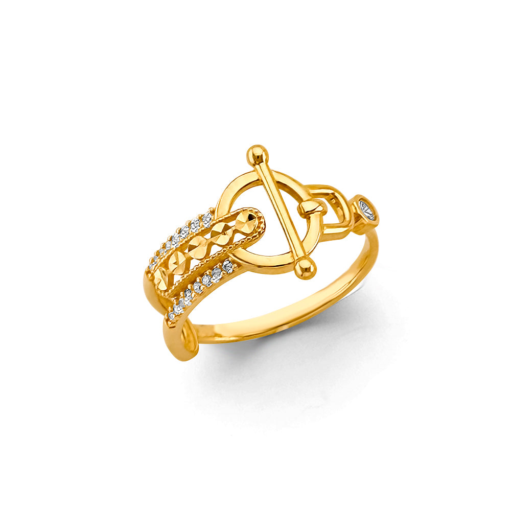 14K Yellow Gold Fancy CZ & Mother's Ring - RG2998