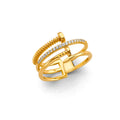 14K Yellow Gold Fancy CZ & Mother's Ring - RG3002