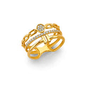 14K Yellow Gold Fancy CZ & Mother's Ring - RG3004