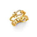 14K Yellow Gold Fancy CZ & Mother's Ring - RG3005
