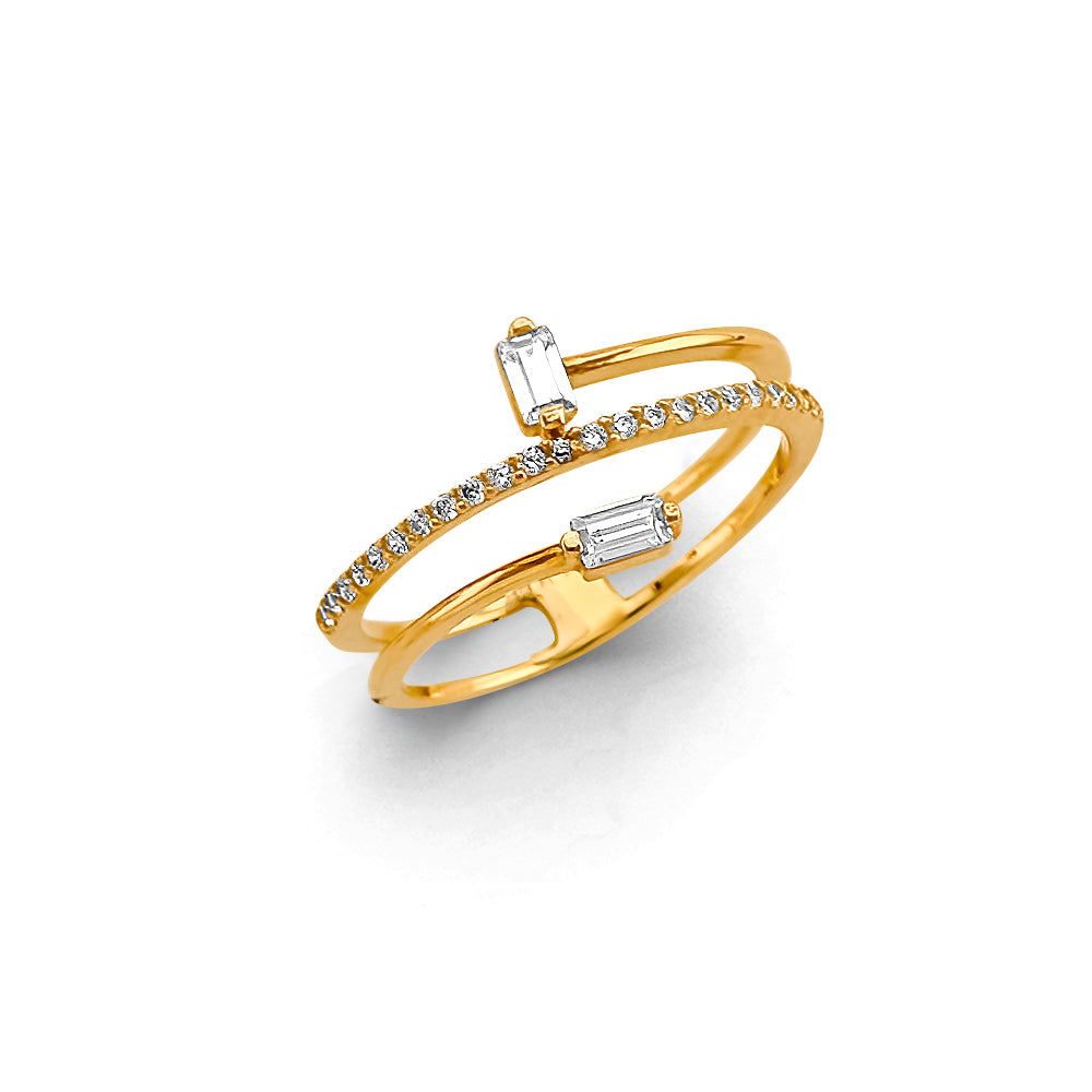 14K Yellow Gold Fancy CZ & Mother's Ring - RG3009