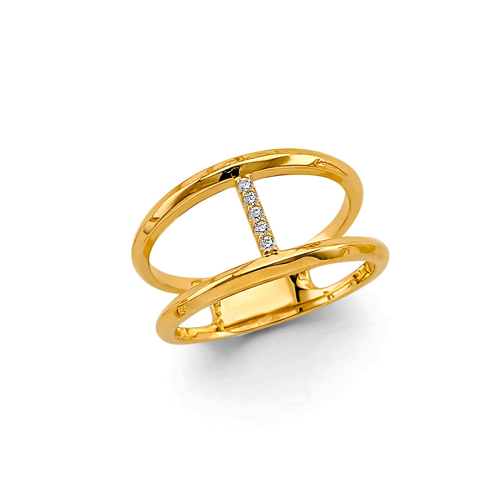 14K Yellow Gold Fancy CZ & Mother's Ring - RG3011