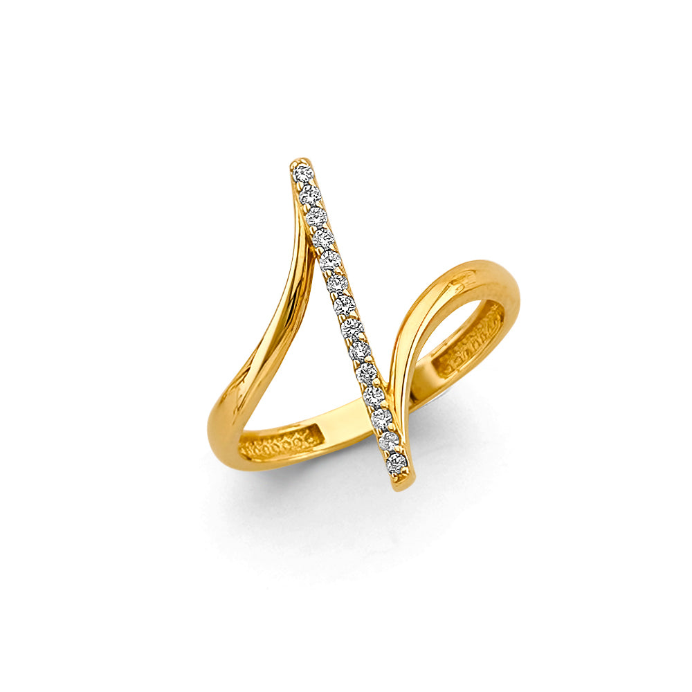 14K Yellow Gold Fancy CZ & Mother's Ring - RG3012