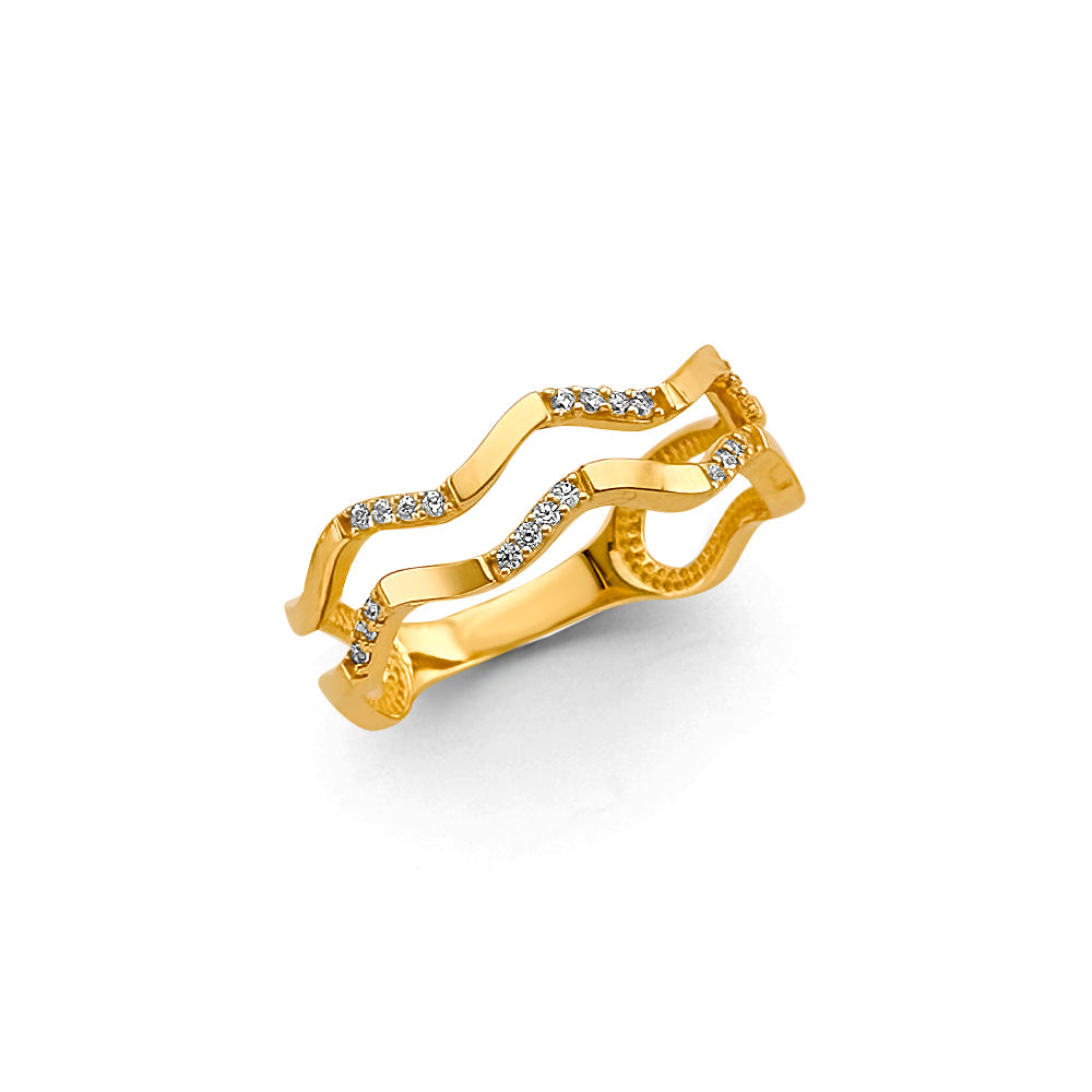 14K Yellow Gold Fancy CZ & Mother's Ring - RG3014